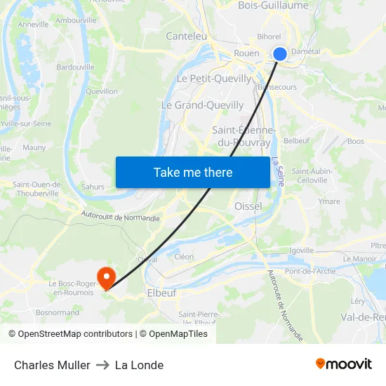 Charles Muller to La Londe map