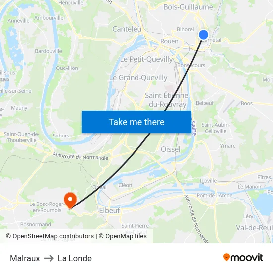Malraux to La Londe map