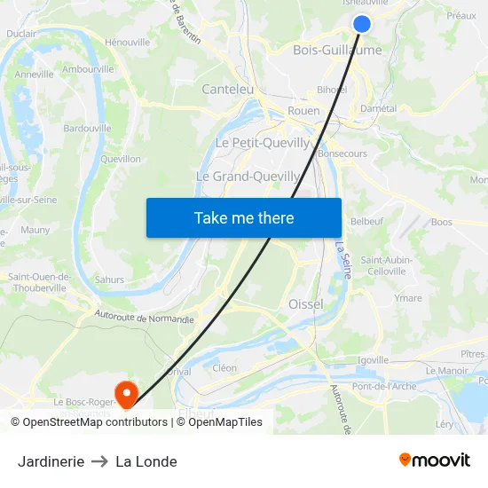 Jardinerie to La Londe map