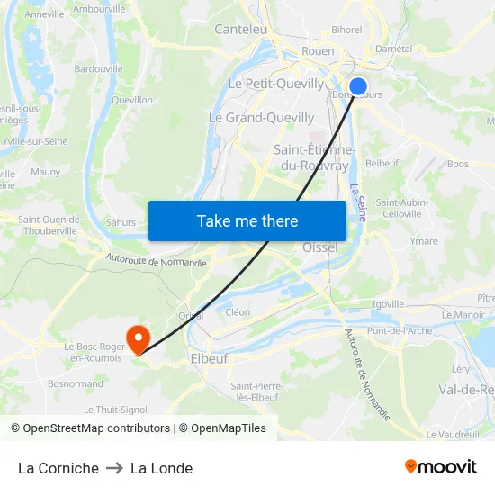 La Corniche to La Londe map