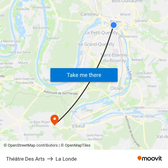 Théâtre Des Arts to La Londe map