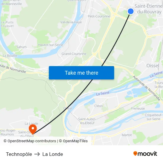 Technopôle to La Londe map