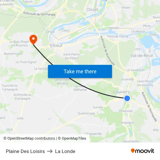 Plaine Des Loisirs to La Londe map