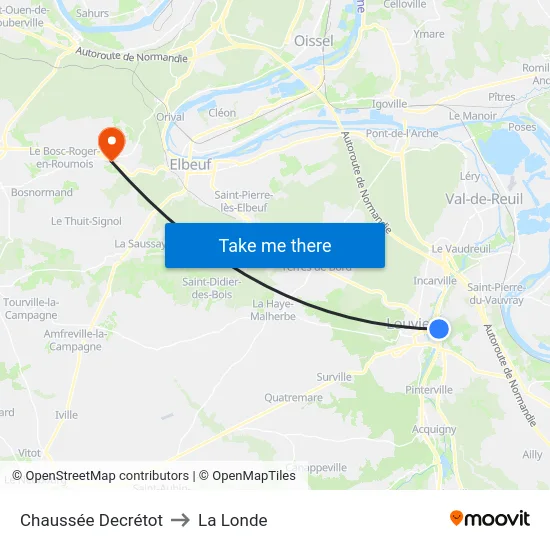 Chaussée Decrétot to La Londe map
