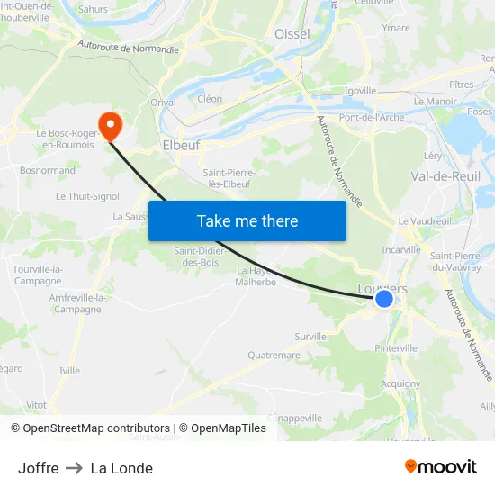 Joffre to La Londe map