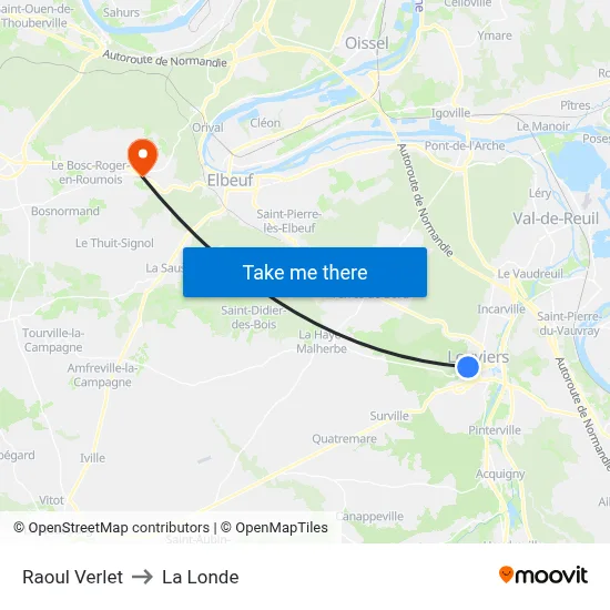Raoul Verlet to La Londe map