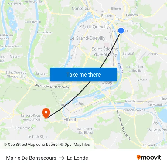 Mairie De Bonsecours to La Londe map