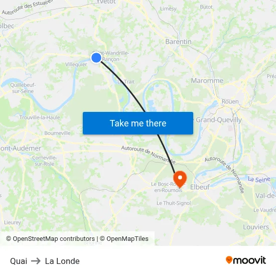 Quai to La Londe map