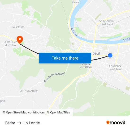 Cèdre to La Londe map