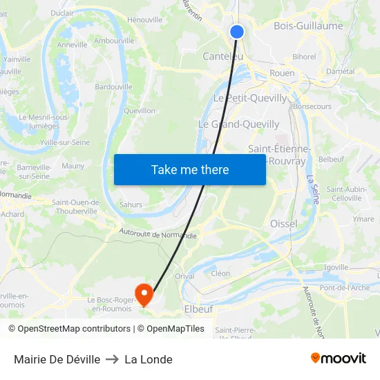 Mairie De Déville to La Londe map