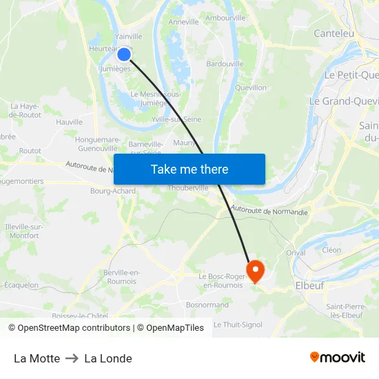 La Motte to La Londe map