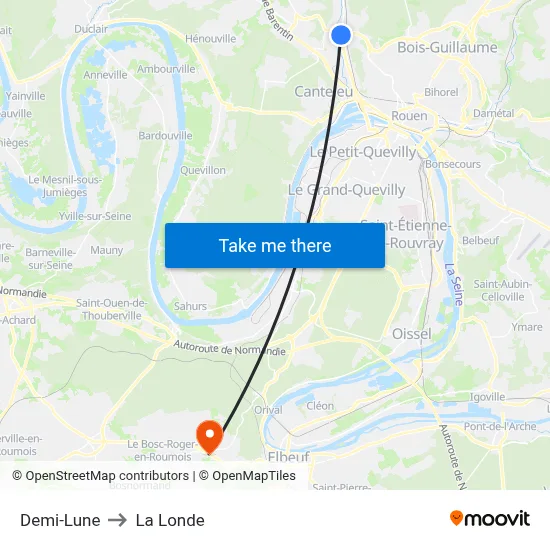 Demi-Lune to La Londe map