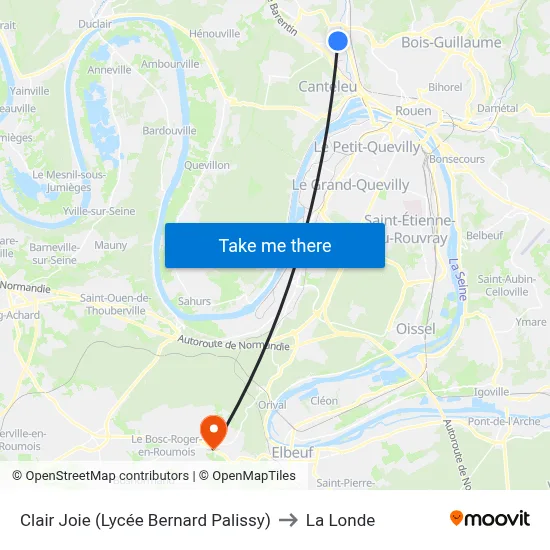 Clair Joie (Lycée Bernard Palissy) to La Londe map