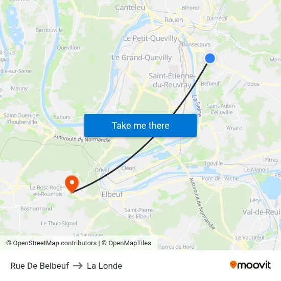 Rue De Belbeuf to La Londe map