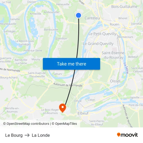 Le Bourg to La Londe map