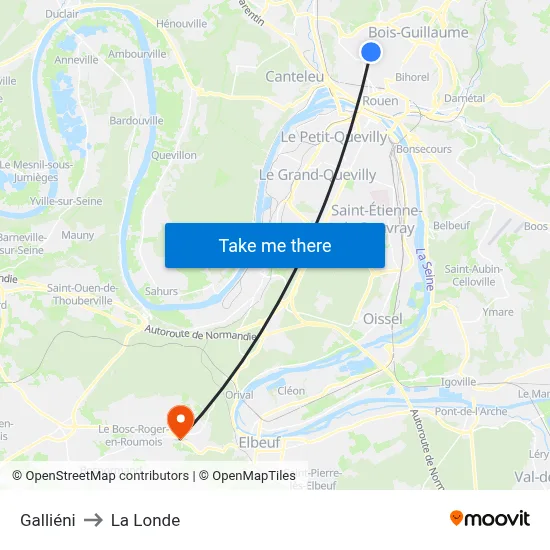 Galliéni to La Londe map