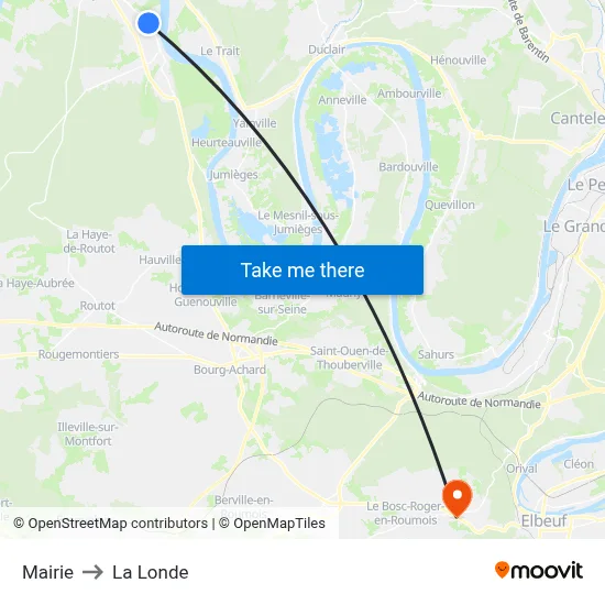 Mairie to La Londe map