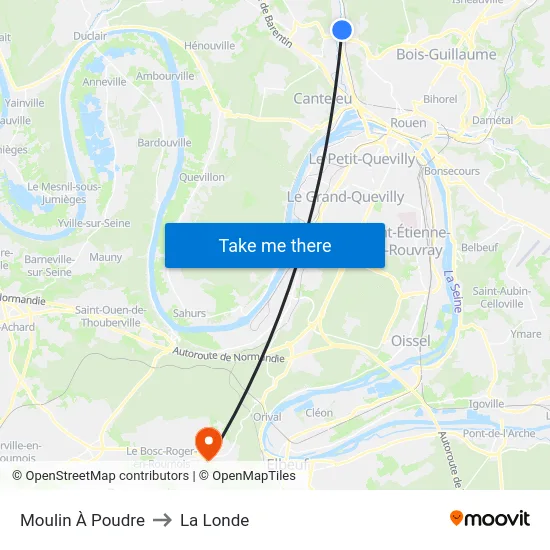 Moulin À Poudre to La Londe map