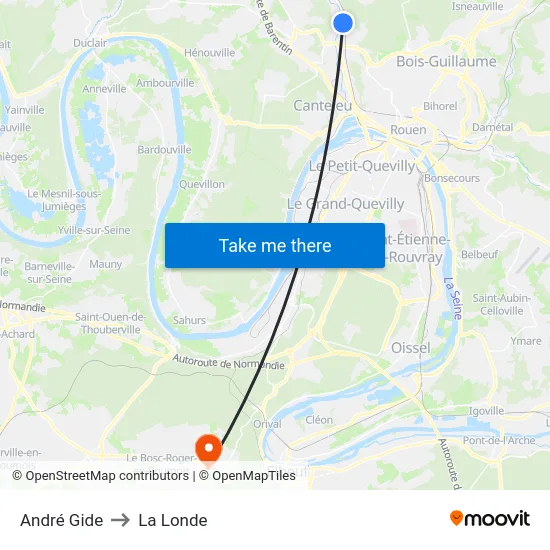 André Gide to La Londe map