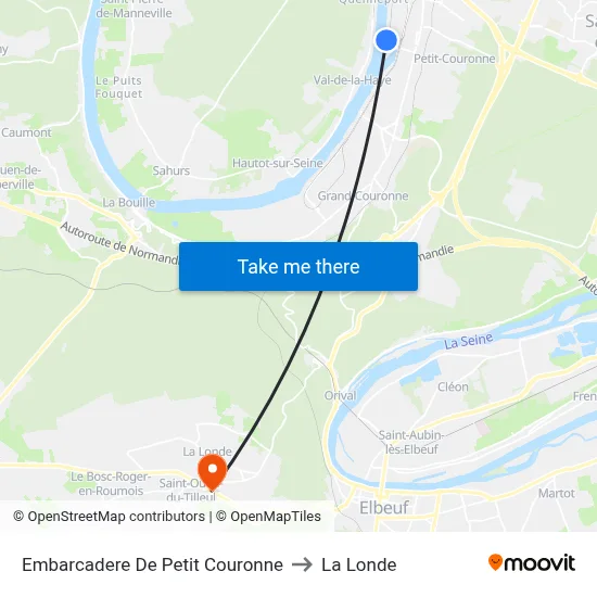 Embarcadere De Petit Couronne to La Londe map