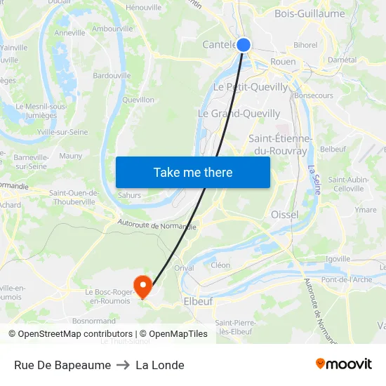 Rue De Bapeaume to La Londe map