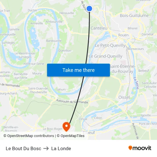 Le Bout Du Bosc to La Londe map