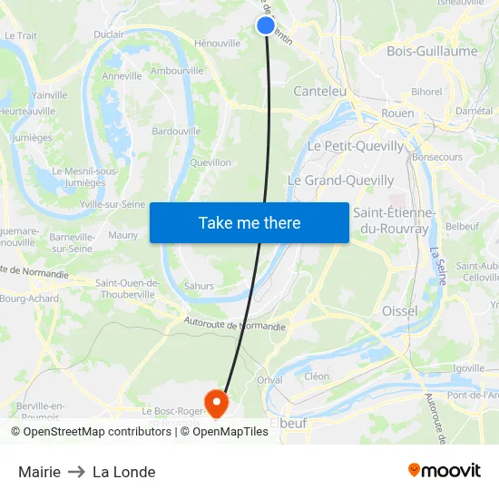 Mairie to La Londe map