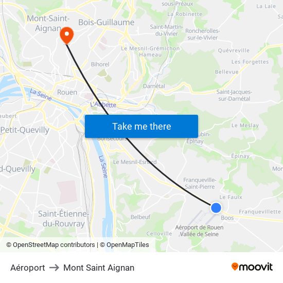 Aéroport to Mont Saint Aignan map