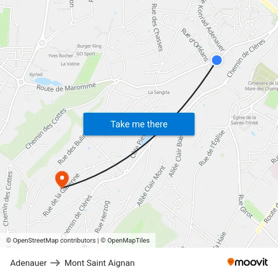 Adenauer to Mont Saint Aignan map
