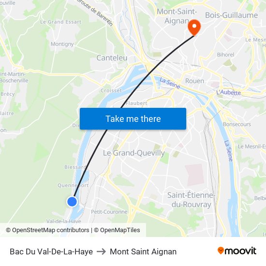 Bac Du Val-De-La-Haye to Mont Saint Aignan map