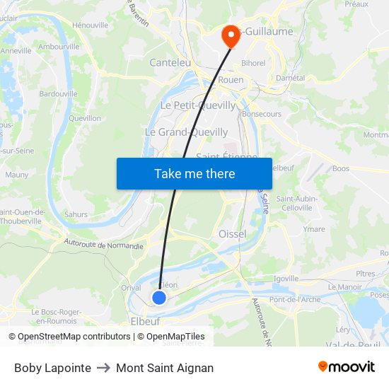 Boby Lapointe to Mont Saint Aignan map