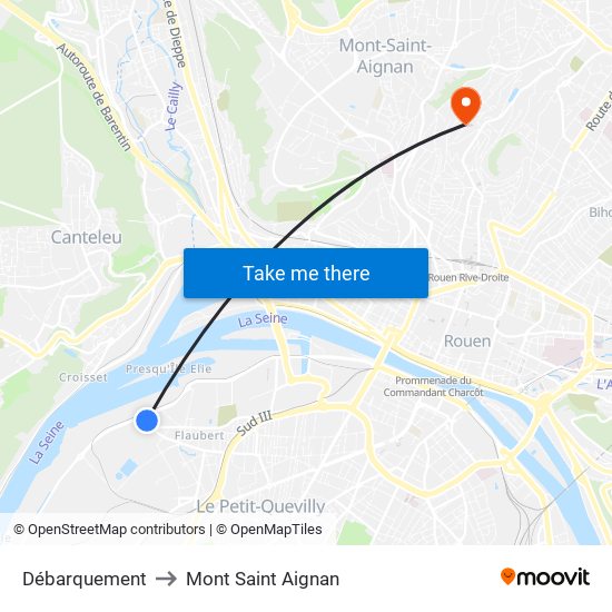 Débarquement to Mont Saint Aignan map