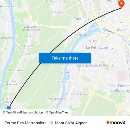 Ferme Des Marronniers to Mont Saint Aignan map