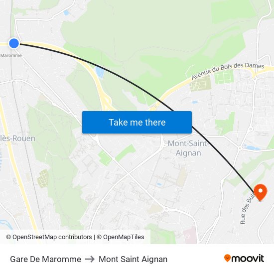 Gare De Maromme to Mont Saint Aignan map