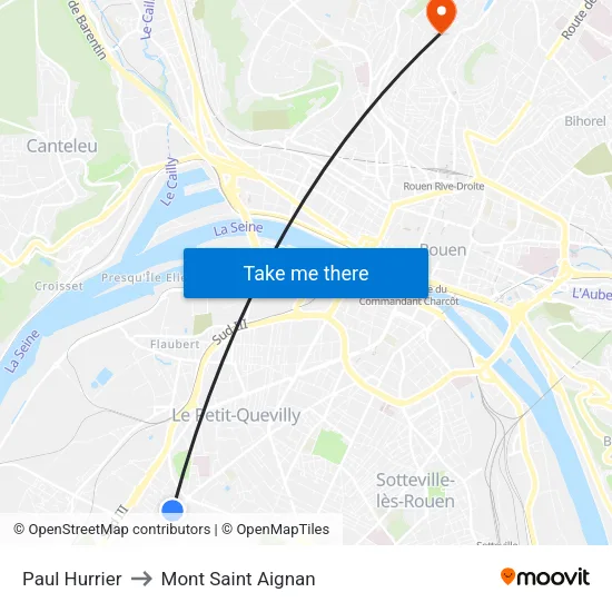 Paul Hurrier to Mont Saint Aignan map