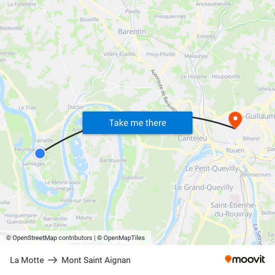 La Motte to Mont Saint Aignan map