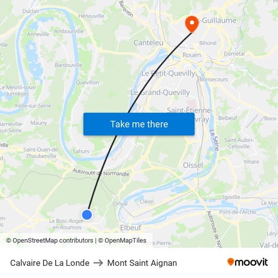 Calvaire De La Londe to Mont Saint Aignan map
