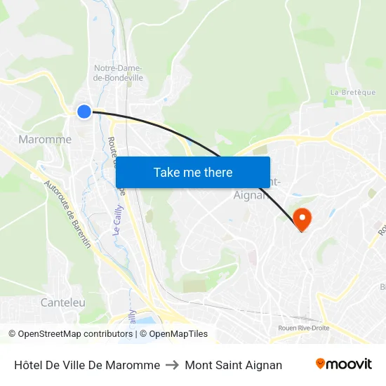 Hôtel De Ville De Maromme to Mont Saint Aignan map
