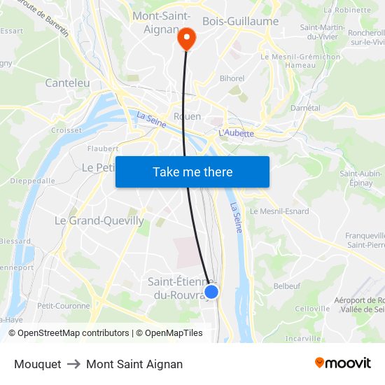 Mouquet to Mont Saint Aignan map