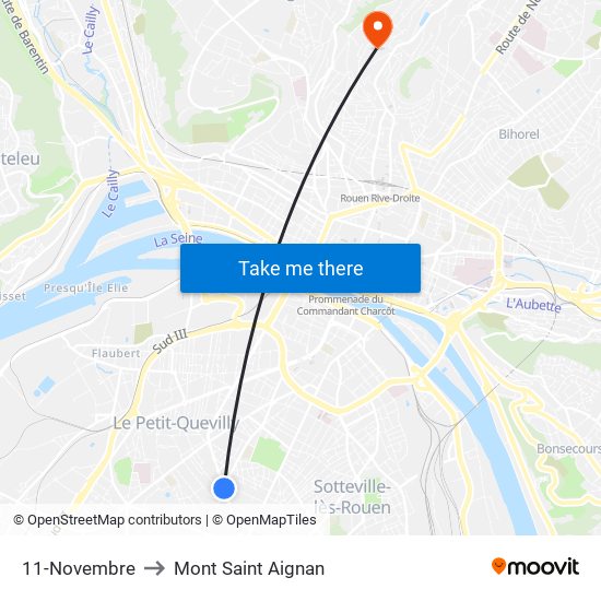 11-Novembre to Mont Saint Aignan map