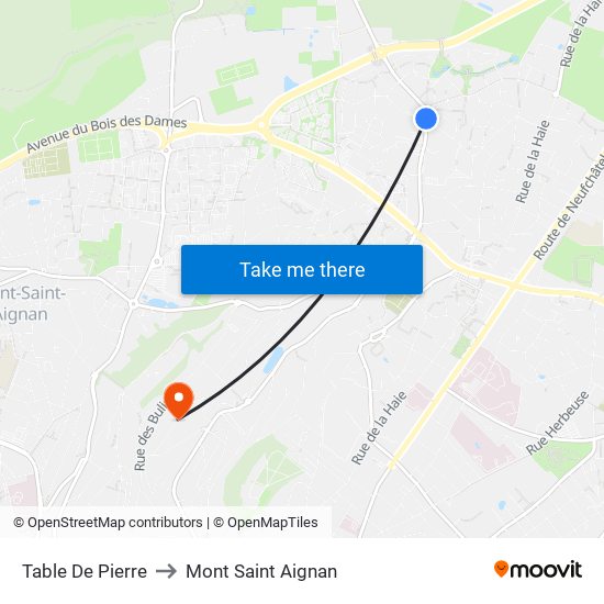 Table De Pierre to Mont Saint Aignan map