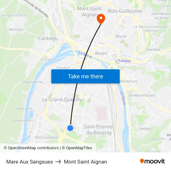 Mare Aux Sangsues to Mont Saint Aignan map