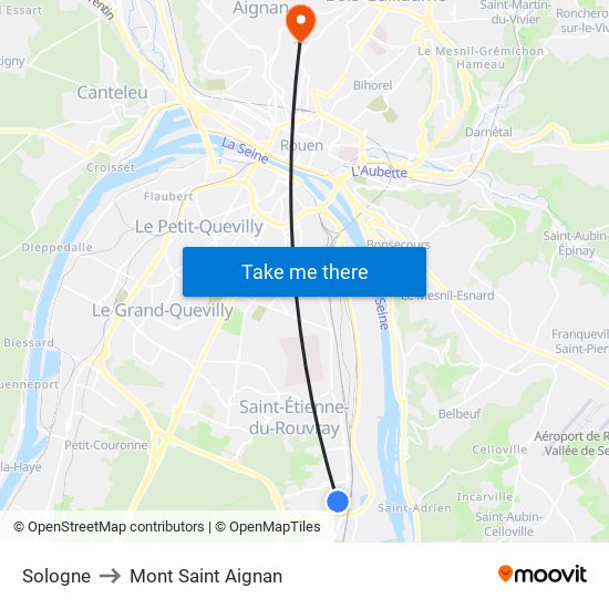 Sologne to Mont Saint Aignan map