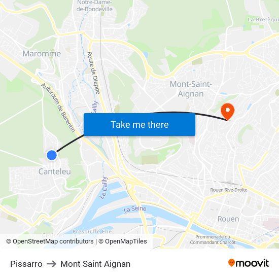 Pissarro to Mont Saint Aignan map