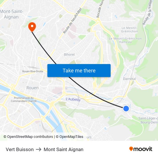 Vert Buisson to Mont Saint Aignan map