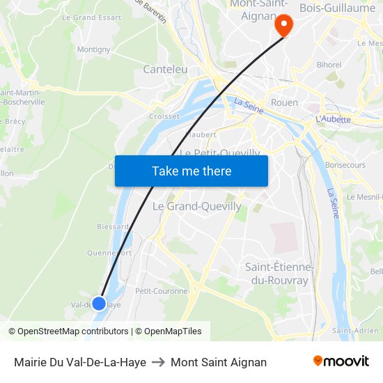 Mairie Du Val-De-La-Haye to Mont Saint Aignan map