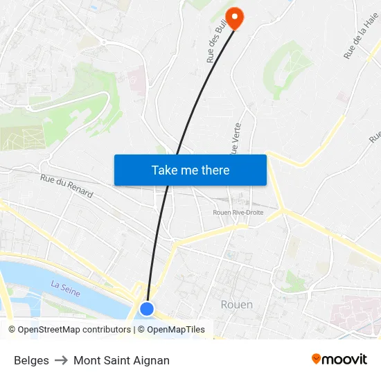 Belges to Mont Saint Aignan map
