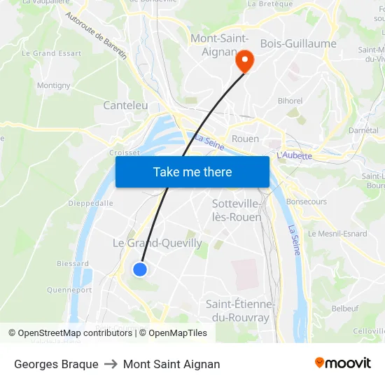 Georges Braque to Mont Saint Aignan map