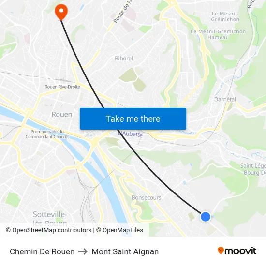 Chemin De Rouen to Mont Saint Aignan map