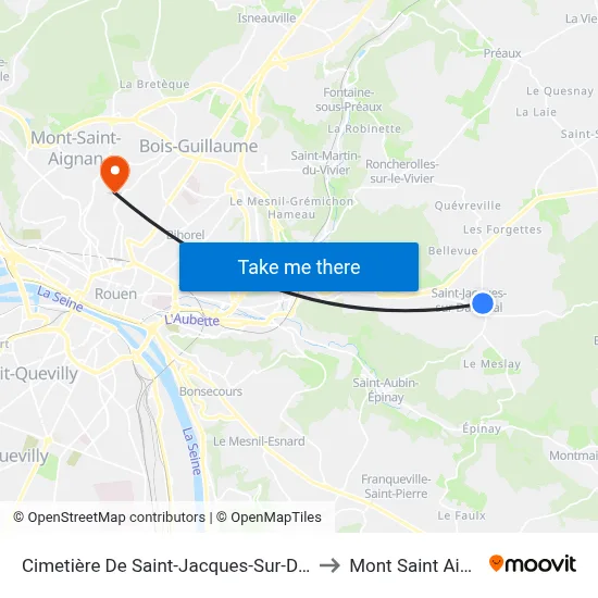 Cimetière De Saint-Jacques-Sur-Darnétal to Mont Saint Aignan map